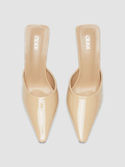 POINTED-TOE HEELED MULES
