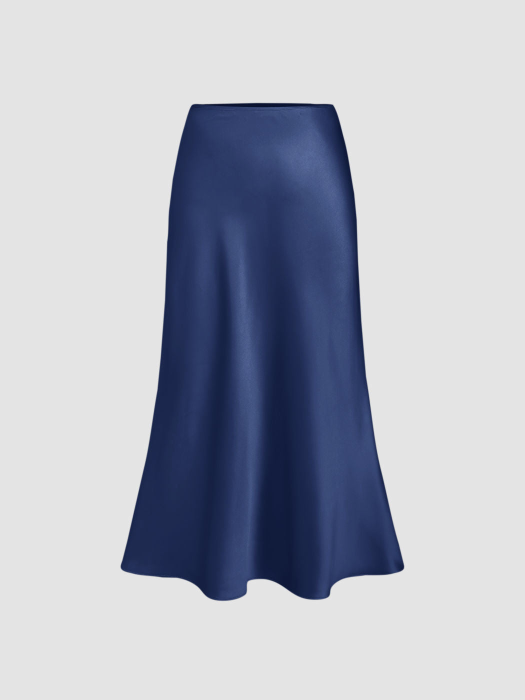 Satin Solid Ruffle Maxi Skirt
