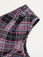 Off-shoulder Tartan Ruched Crop Top