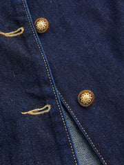 Denim Collar Cinched Waist Jacket Curve & Plus