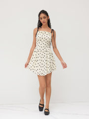 Bowknot Jacquard Mini Dress