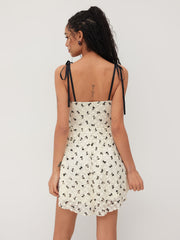 Bowknot Jacquard Mini Dress