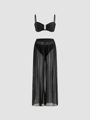 Sweetheart Bracelet Cheeky Bikini Set & Cover Up Pants