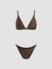 V-neck Triangle Cheeky Bikini Set