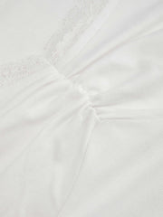 Sweetheart Neckline Lace Trim Tee