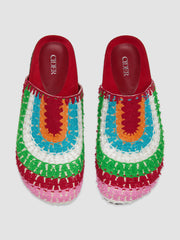 MULTI-COLOR KNIT FLAT SHOES