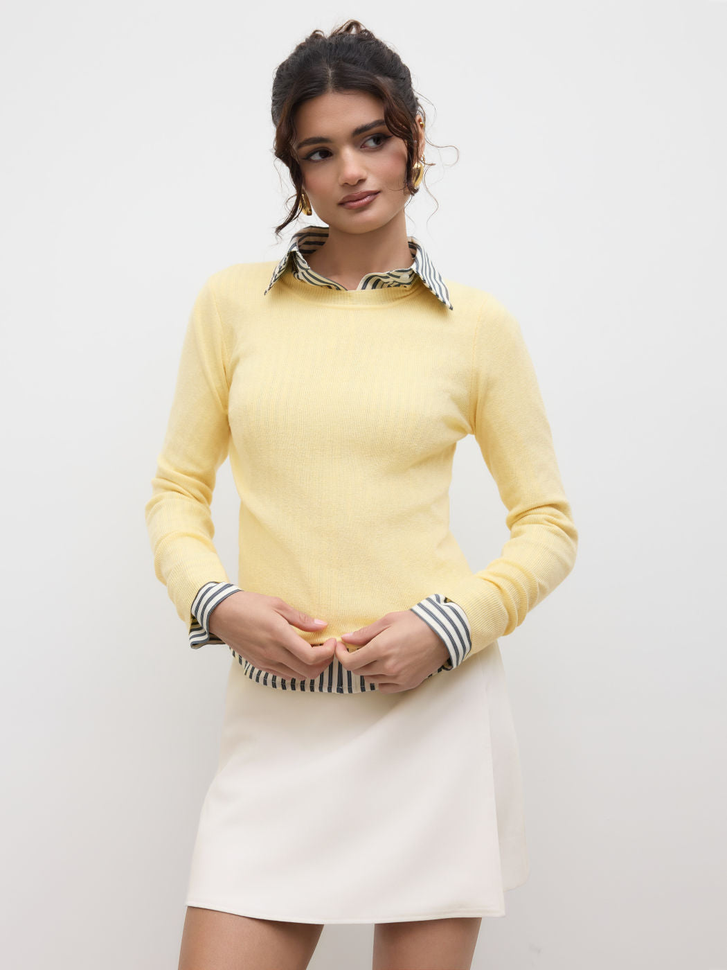 Wool-blend Round Neckline Knitted Top