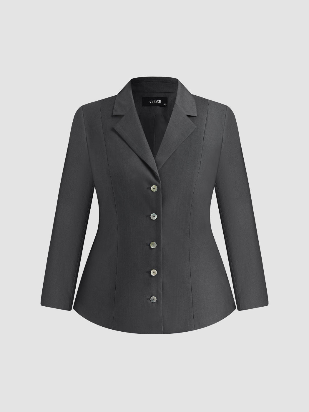 Notched Collar Button Up Blazer Curve & Plus