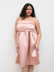 Square Neck Bowknot Midi Dress Curve & Plus