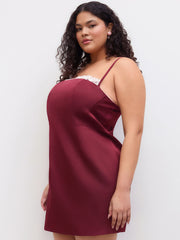Sweetheart Lace Trim Mini Dress Curve & Plus