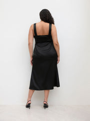 Satin Sweetheart Lace Bowknot Maxi Dress Curve & Plus