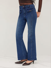 High Stretch Cider Denim Low Rise Flared Jeans