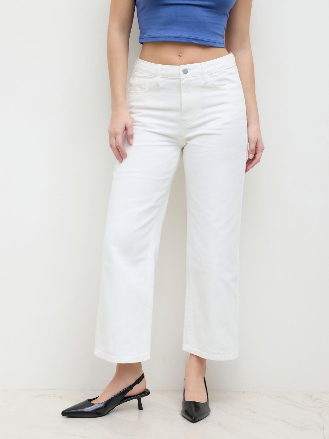 Mid-Rise Straight Leg- Cropped
