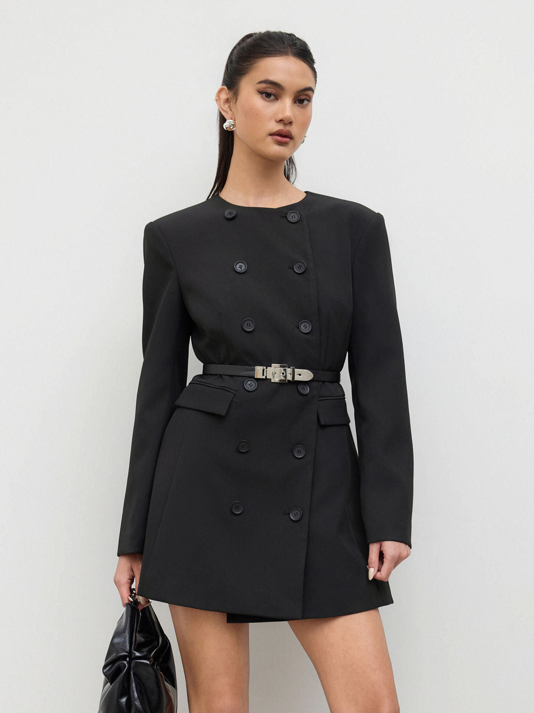 Double Breasted Mini Dress With Belt
