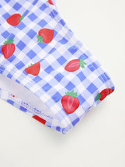 Halter Neckline Gingham Strawberry Triangle Cheeky Bikini Set