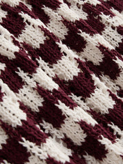 Knit V-neck Stripe Tie Front Bowknot Vest