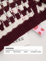 Knit V-neck Stripe Tie Front Bowknot Vest