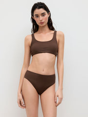 U-neckline Bowknot Tankini Cheeky Bikini Set