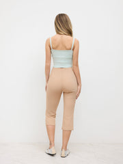 Low Rise Stretch Capri Trousers