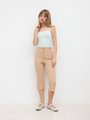 Low Rise Stretch Capri Trousers