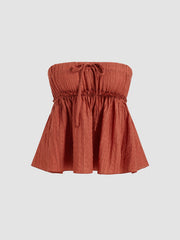 Two Way Mid Rise Lettuce Trim Knotted Mini Skirt