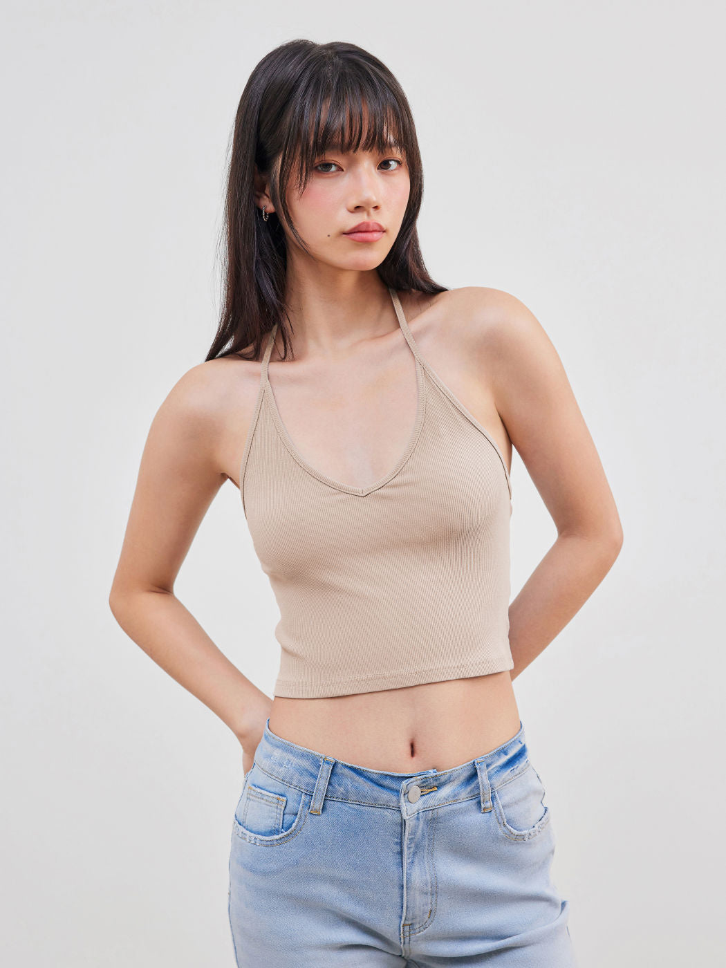 Solid Halter Crop Top