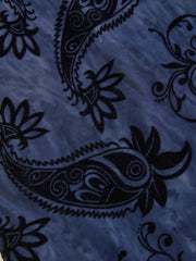 Square Neck Floral Paisley Knotted Long Sleeve Mini Dress
