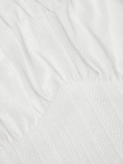 Cotton Square Neck Lettuce Trim Maxi Dress