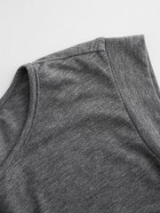 Round Neckline Ruched Asymmetrical Hem Tank Top