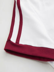 Cotton-blend V-neck 23 Graphic Contrasting Binding Tee
