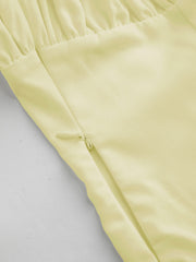 Square Neck Ruched Tie Front Crop Tank Top