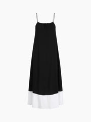 Two-Tone Maxi Slip Dress