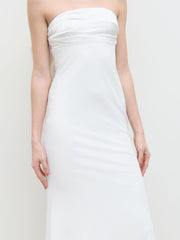 Bandeau Bowknot Ruched  Mermaid Maxi Dress
