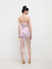 3D Floral Embroidery Bandeau Maxi Dress