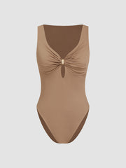 Sweetheart Cut Out Buckle Bodysuit