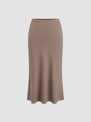 Low Rise Ruffle Midi Skirt