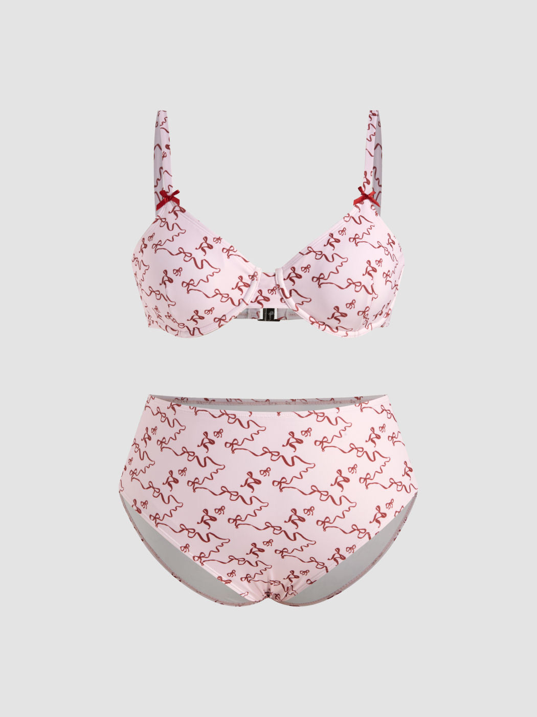 V-neck Bowknot Underwire Full Coverage Bikini Set Curve & Plus