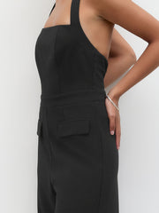 Halter Neckline Wide Leg Jumpsuit