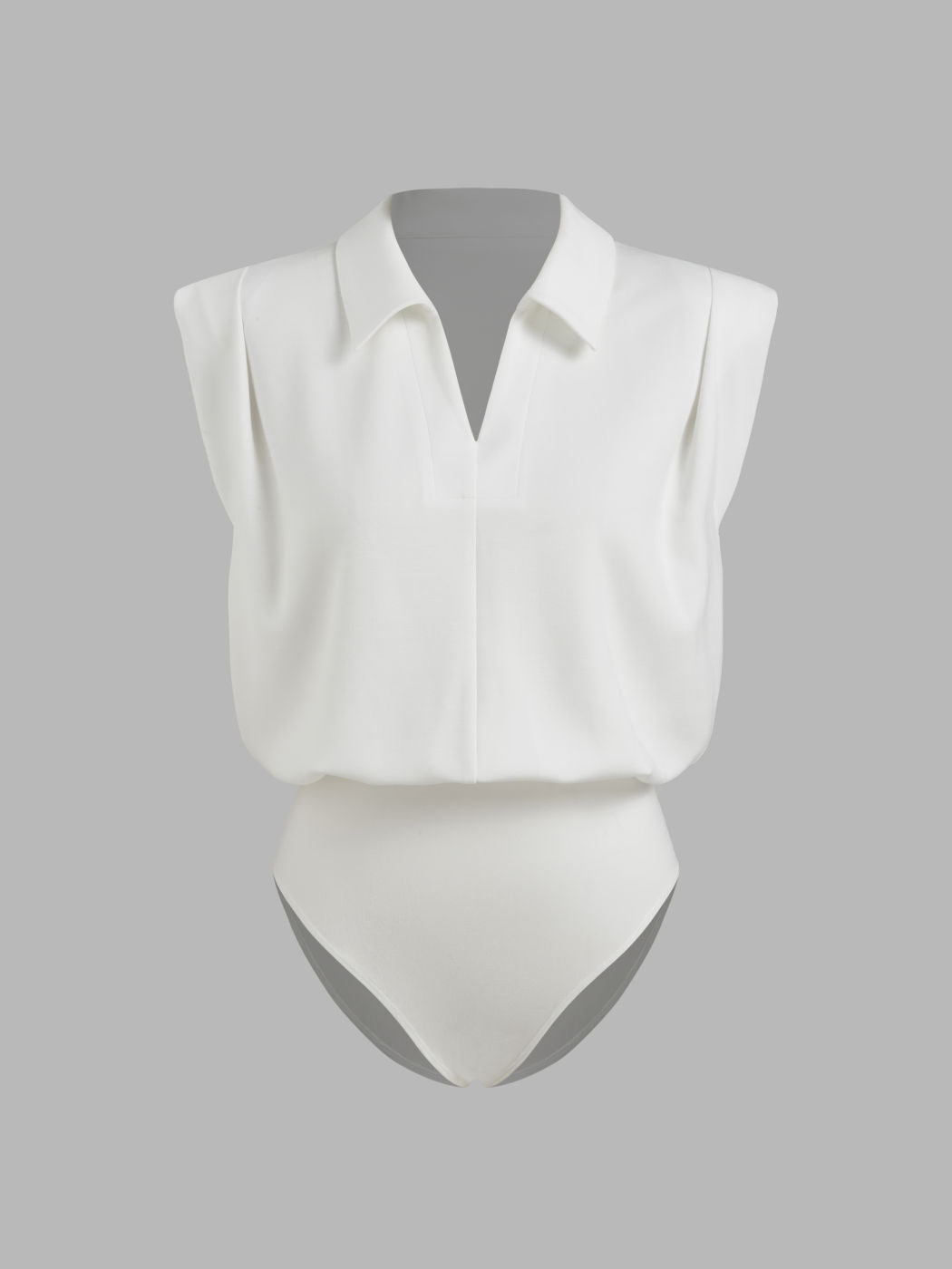 V-neck Ruched Oversized Shirt Bodysuit