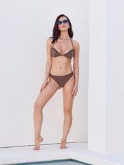 V-neck Rhinestone Tie Back Halter Bikini Set