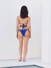 V-neck Criss Cross Tie Back Halter Tie Side Bikini Set