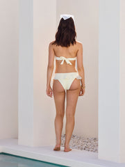 Ruffle Hem O-ring Bandeau Bracelet Bikini Set