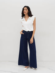 V-neck Ruched Oversized Shirt Bodysuit
