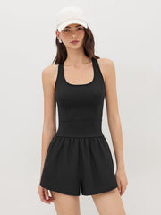 CIDERAIRY™ U-neckline Solid Criss Cross Active Romper