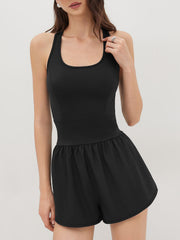 CIDERAIRY™ U-neckline Solid Criss Cross Active Romper