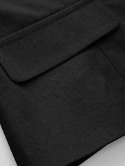 Linen-blend Button Split Short Sleeve Top