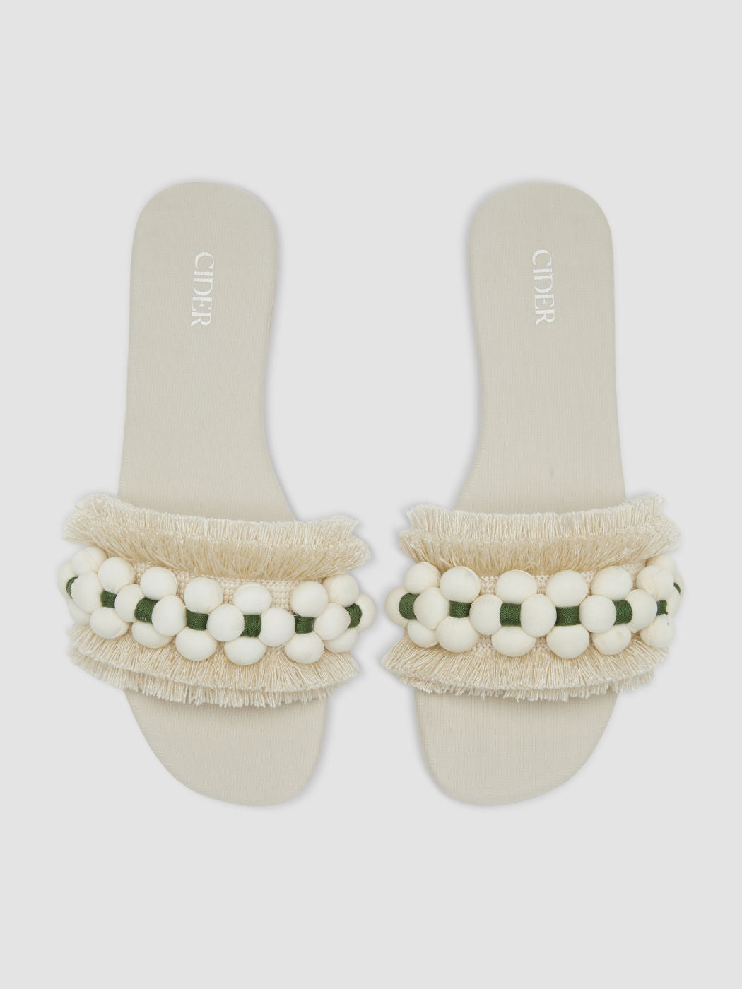 FLORAL FAUX LEATHER SLIPPERS