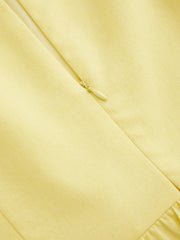 Linen-blend Boat Neck Bowknot Ruffle Midi Dress Curve & Plus