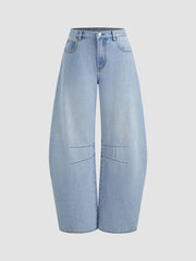 Cider Denim Low Rise Barrel-leg Jeans