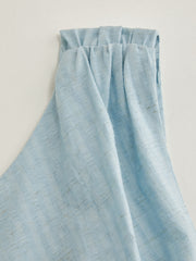 Cotton Boat Neck Backless Knotted Shirred Mini Dress